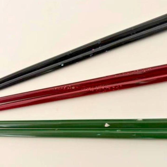伝統工芸うるし塗り箸（貝入り）