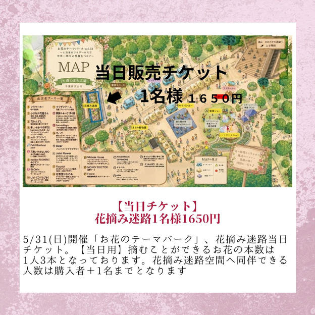 【当日チケット】花摘み迷路チケット1名様1650円