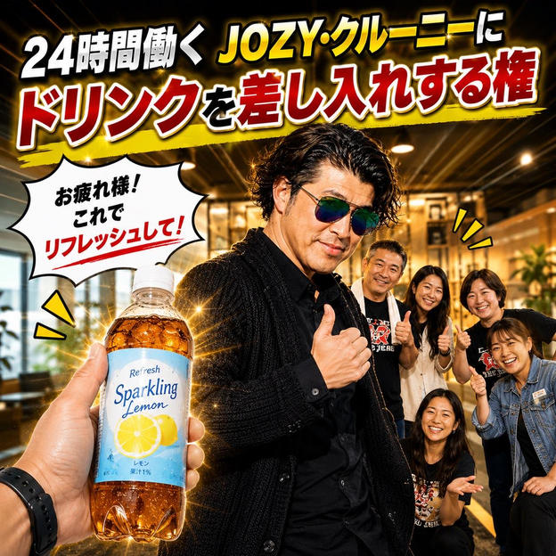 24時間働くJOZY・クルーニーにドリンクを差し入れする権