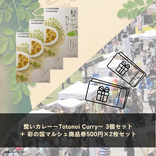 【IBUSHIGIN限定販売】整いカレー～Totonoi Curry～ 3個＋彩の国マルシェ500円商品券2枚セット