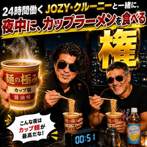 JOZY・クルーニーと一緒に 夜中にカップラーメンを食べる権