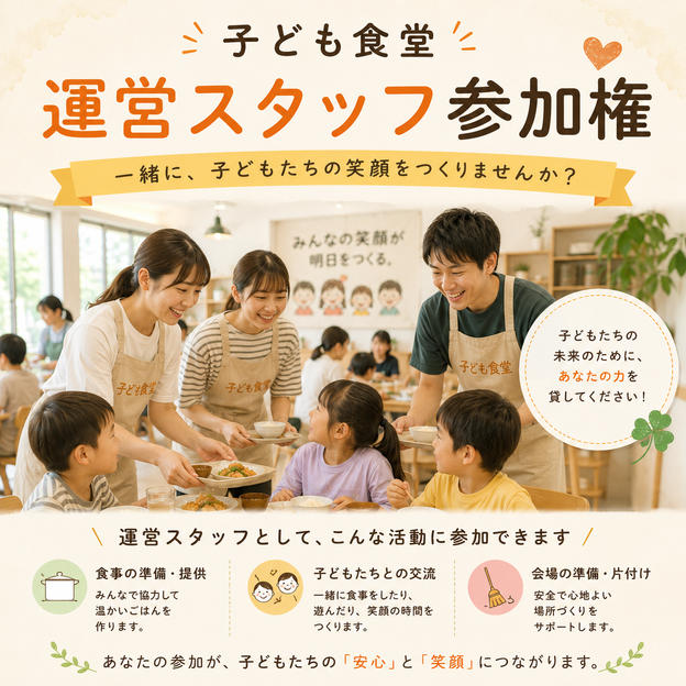 子ども食堂の運営スタッフ参加権