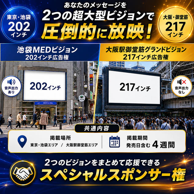 デジタルサイネージ・池袋＆大阪2箇所