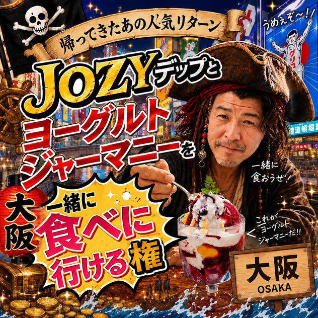 JOZYデップと ヨーグルトジャーマニーを 一緒に食べに行ける権【大阪】