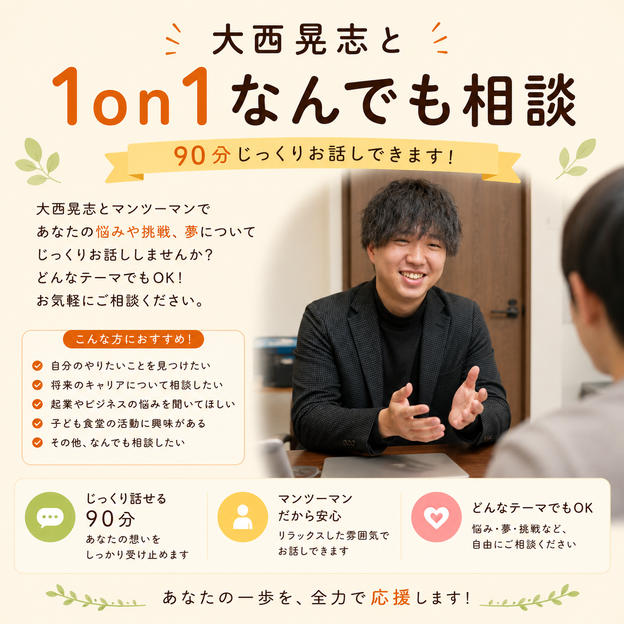 大西晃志 1on1なんでも相談（９０分）