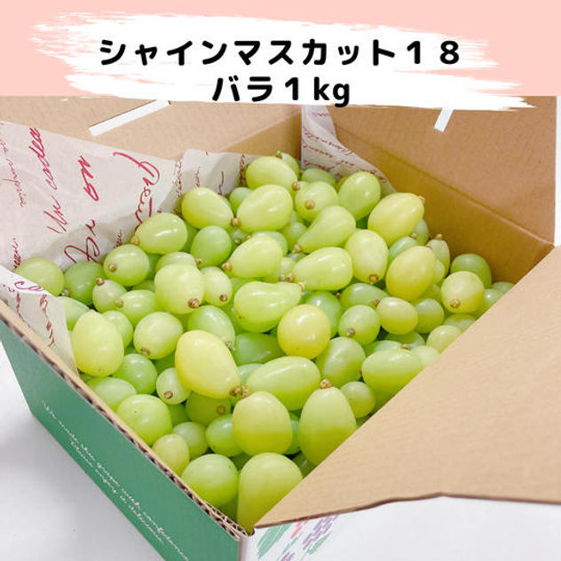 【リピート特典あり】「シャインマスカット18」バラ1kg【冷蔵送料含む】