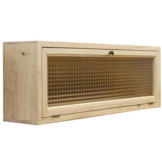 チェッカーガラスの横型キャビネット