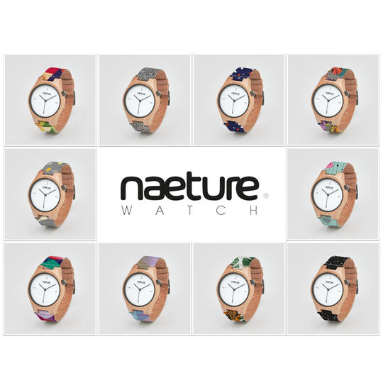 【数量限定30%OFF】【時計:全10種】、ブナの木とコルクのヴィーガン腕時計『NaetureWatch』