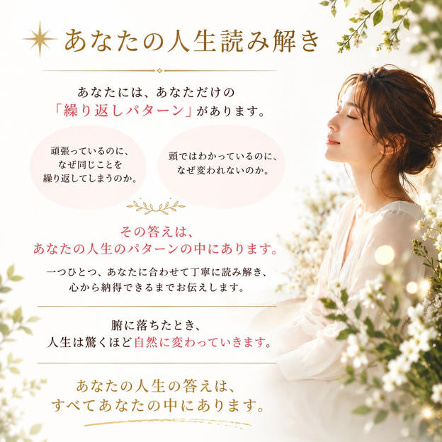 [個別セッション] あなたの人生パターン読み解きます