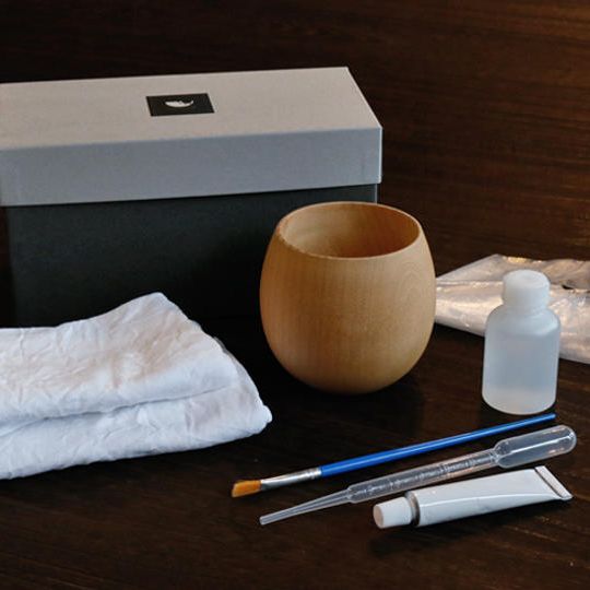 拭き漆　カップセット【KyutarouBLUE漆青灰】