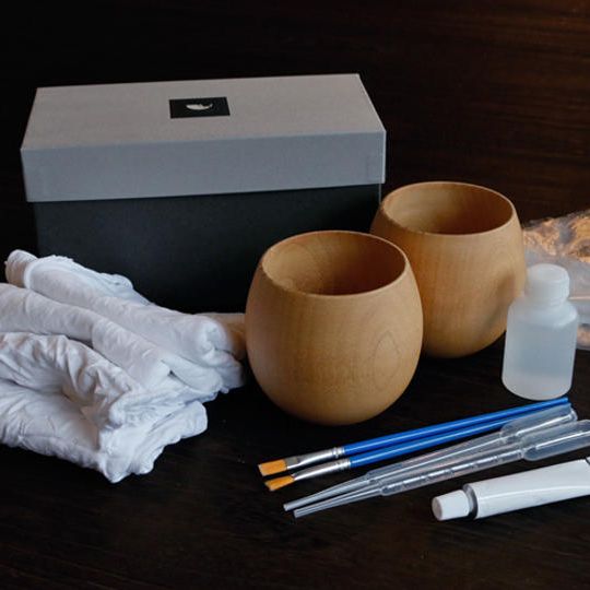 大切な人とのペアセットに！拭き漆　カップ　2個セット【KyutarouBLUE漆青灰】