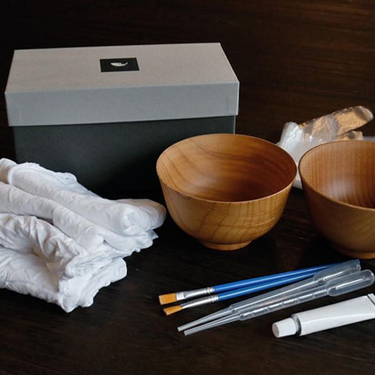 大切な人とのペアセットに！拭き漆　お椀　2個セット【KyutarouBLUE漆青灰】