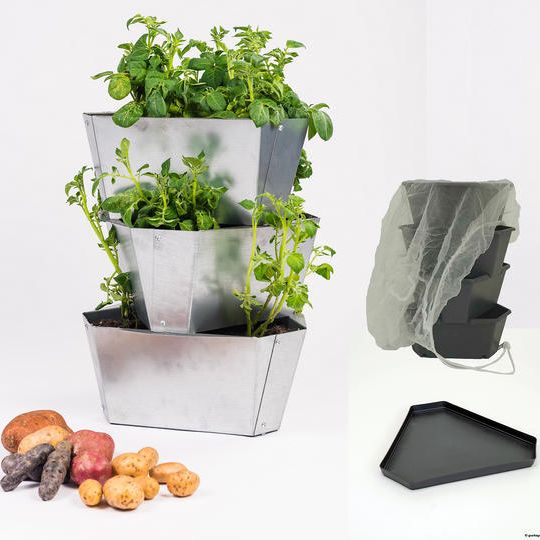 【クラウドファンディング限定コンプリートセット】ポールポテト スチール3段+トレイ+プロテクトネット 限定5セット