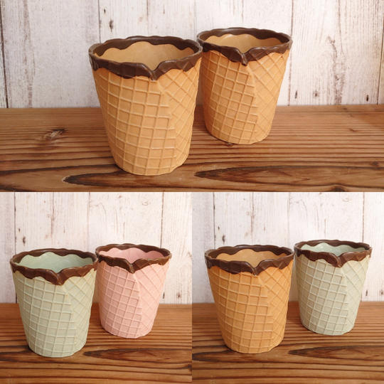 セミオーダーメイドで作るペアカップ《ワッフルコーンカップ》　