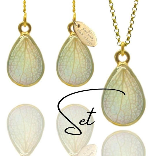 魅惑牡丹の雫－大人のドリームキャッチャーピアス＆ネックレスSET