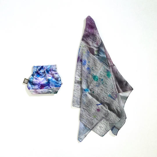 【Creema SPRINGS 限定テキスタイルデザイン】スカーフとバネポーチのお得なセット販売