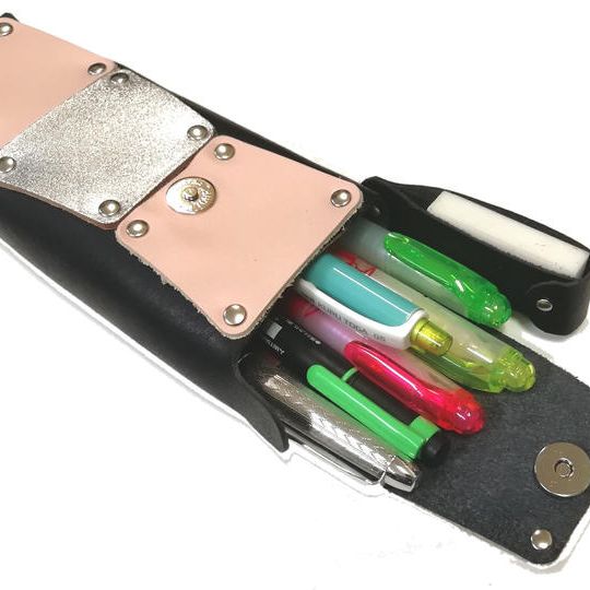 オーダーメイド・本革 ペンケース　BLACKベース