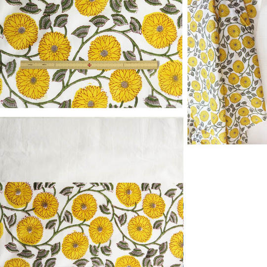 ★フルセット★ジパン(黄色いポンポンのようなお花が次々と咲くジパン)+ジパンカタログ+ポストカード+つけ衿+半襟