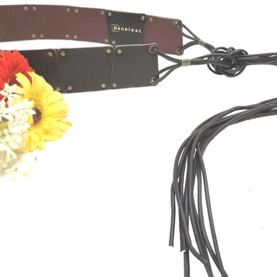 本革サッシュベルト　・　DARK  BROWN（ソリッドカラー／オーダーメイドなし）