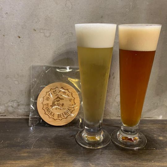 醸造所オリジナル木製コースター＋ビールチケット× 2枚