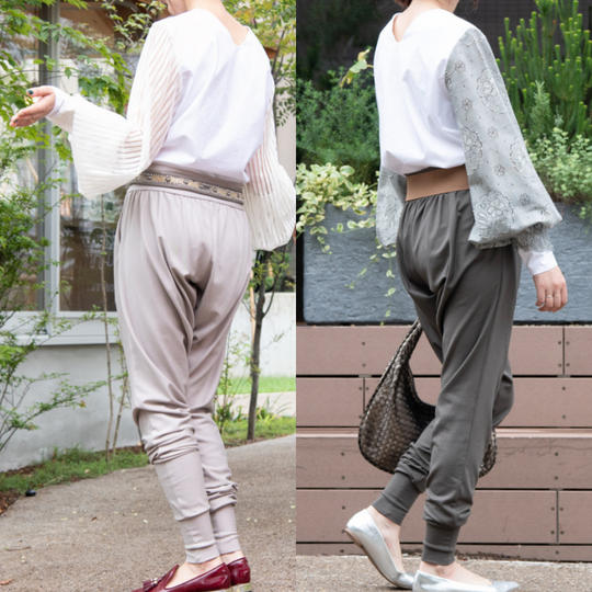  【セット】後ろ姿美人ブラウスとらくちん×キレイ目パンツ｜選べるカラー