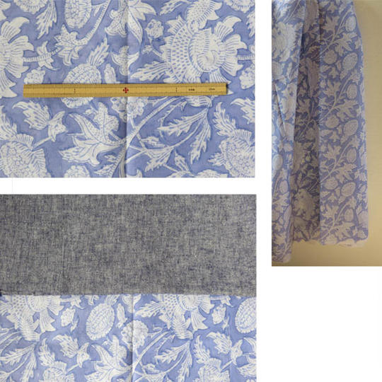 ★フルセット★ジパン(柄39)さわやかな藤色に白抜きの花唐草+ジパンカタログ+ポストカード+つけ衿+半襟