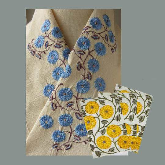 ★刺繍半襟とポストカードのセット★