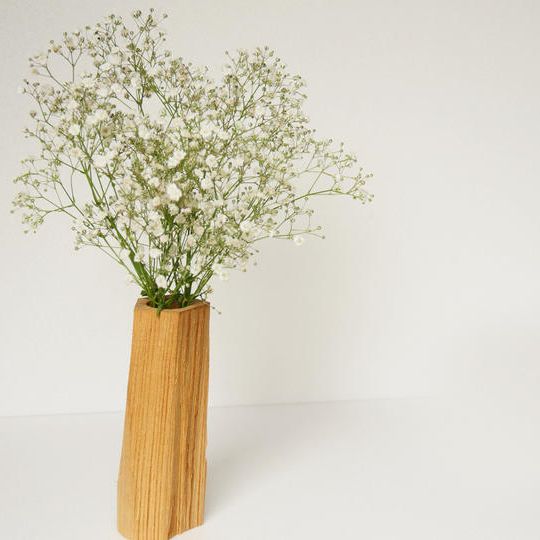 ロス部分の木で作った花器 ロング