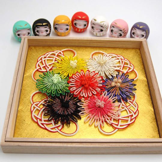 曼荼羅水引アート(風水だるま7色セット付)