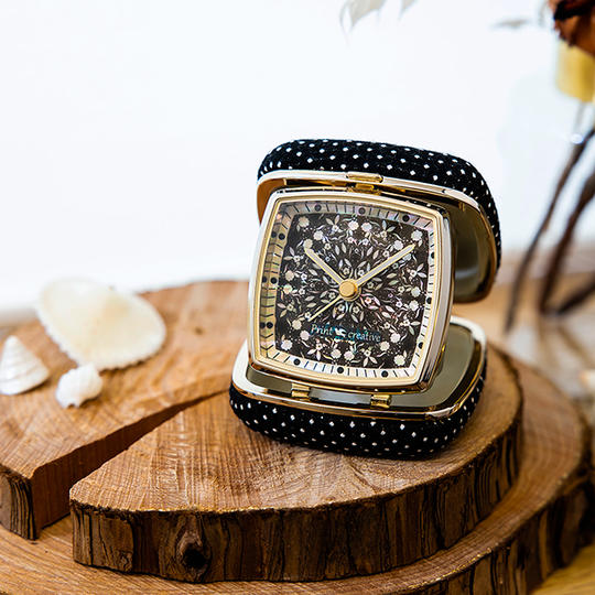 【限定10点】アートクロック「フラワーファンタジー・ブラック」｜Creema SPRINGS限定