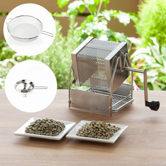 【30%OFF】<限定 / 30名> 予約販売4点セット:珈琲考具ロースター + 生豆240g+ロート+冷却ザル