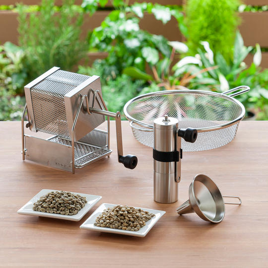 【30%OFF】<限定 / 30名> 予約販売5点セット:ロースター +生豆240g+ロート+冷却ザル+コントロールミル