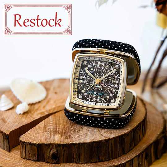 【再追加】アートクロック「フラワーファンタジー・ブラック」｜Creema SPRINGS限定