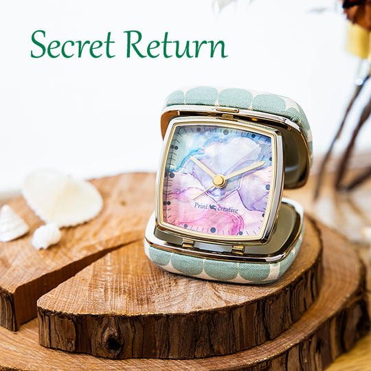 シークレットリターン☆アートクロック「マーブル・スウィート×ミント」｜Creema SPRINGS限定