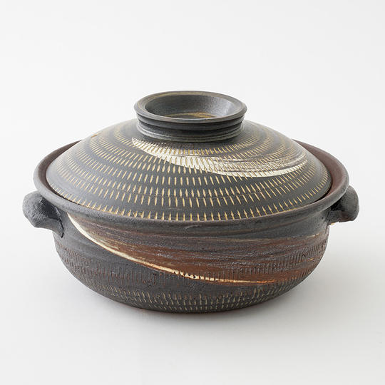 漆黒うずまきとびかんな土鍋