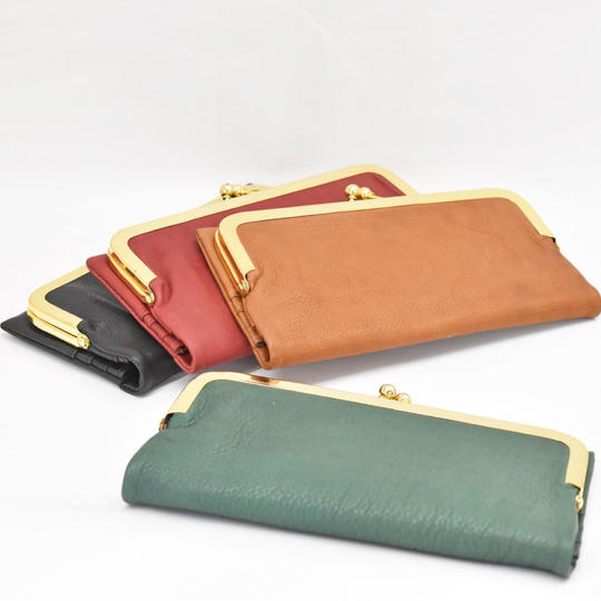 【セット割引10%OFF】牛ヌメ革で仕上げたフリーサイズ ブックカバーとがま口長財布