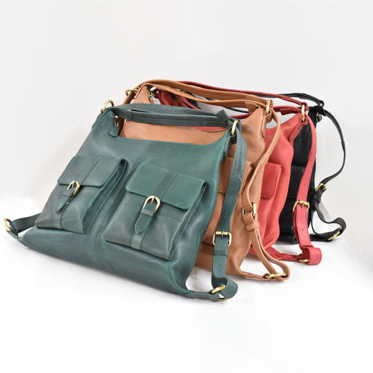 【セット割引10%OFF】牛ヌメ革で仕上げたフリーサイズ ブックカバーと2wayバッグ