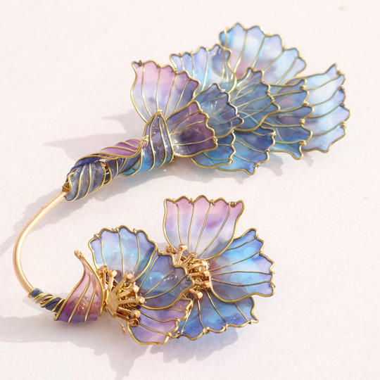 １点物　水天一碧の海/イヤーフック