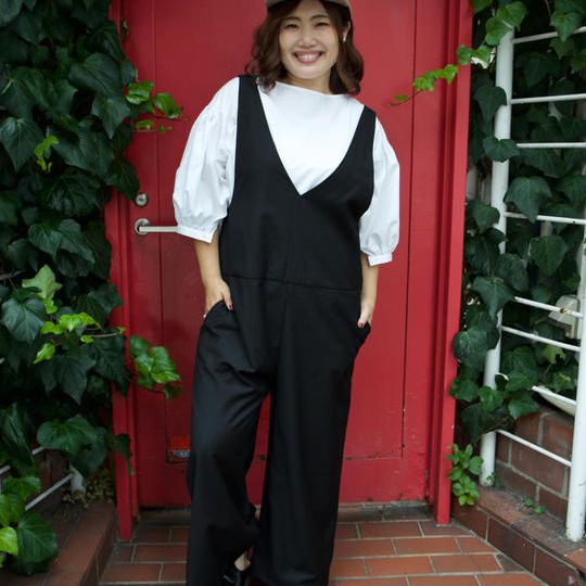 【最終追加】プラスサイズ サロペットパンツ	