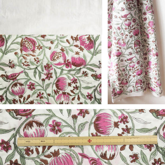 フルセット★ジパン(柄118　紫色のザクロ・オフホワイトを合わせて)+ジパンカタログ+ポストカード+つけ衿+半襟