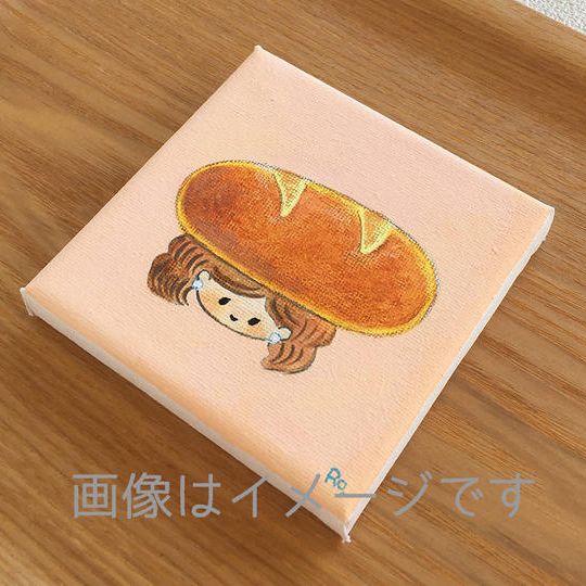 ゆるたべもの似顔絵・ミニミニキャンバス原画 10×10cm
