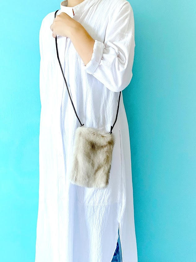 ご好評につき追加】サファイアミンクファー バンブートートバッグ