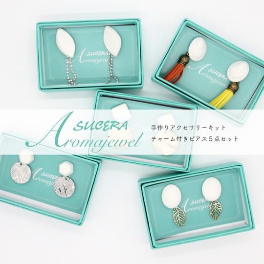 Aromajewel チャーム付きピアス5点セット
