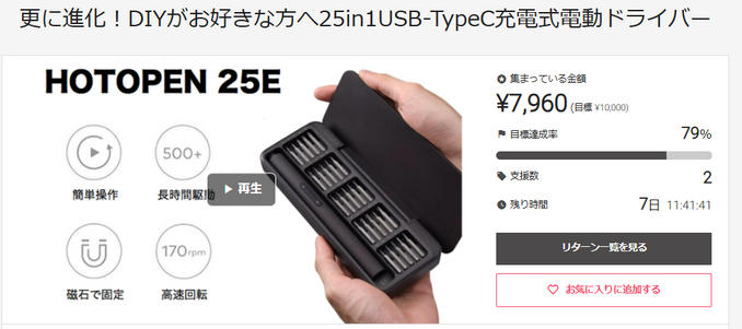 プロジェクト終了まで残りあと7日となりました！
