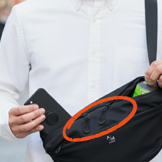 ダブルファスナーで左右どちらからでも瞬時にアクセス【A Mastery】