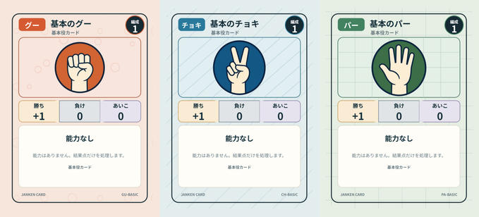 【カード紹介①】九番勝負の土台となる「基本役カード」